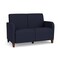 Lesro Siena Lounge Reception 2 Seat Tandem Seating No Center Arm, Walnut, OH Navy Upholstery SN2101 - alternate 1
